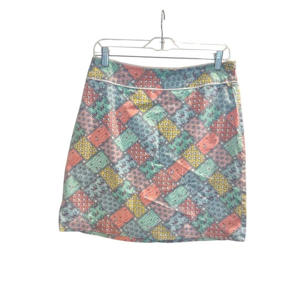 VINEYARD VINES MULTI PATCH mini SKIRT women’s size 10 - Picture 4 of 11